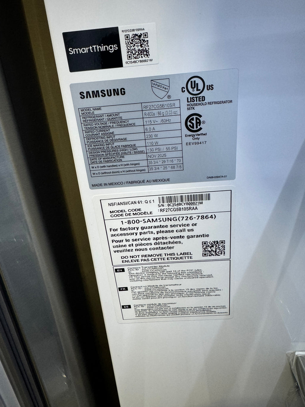 Samsung 26 Cubic ft. Refrigerator/Freezer