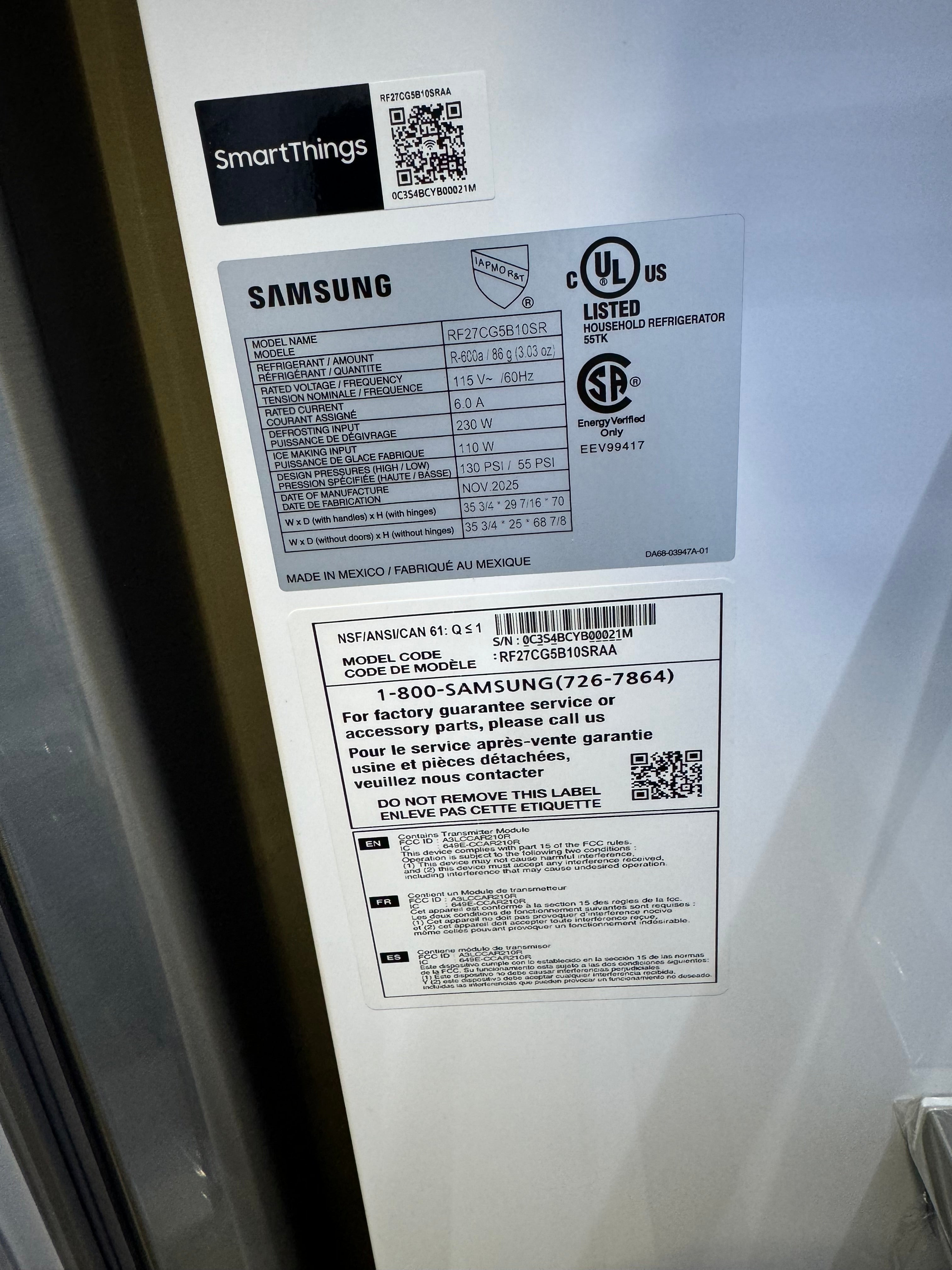 Samsung 26 Cubic ft. Refrigerator/Freezer
