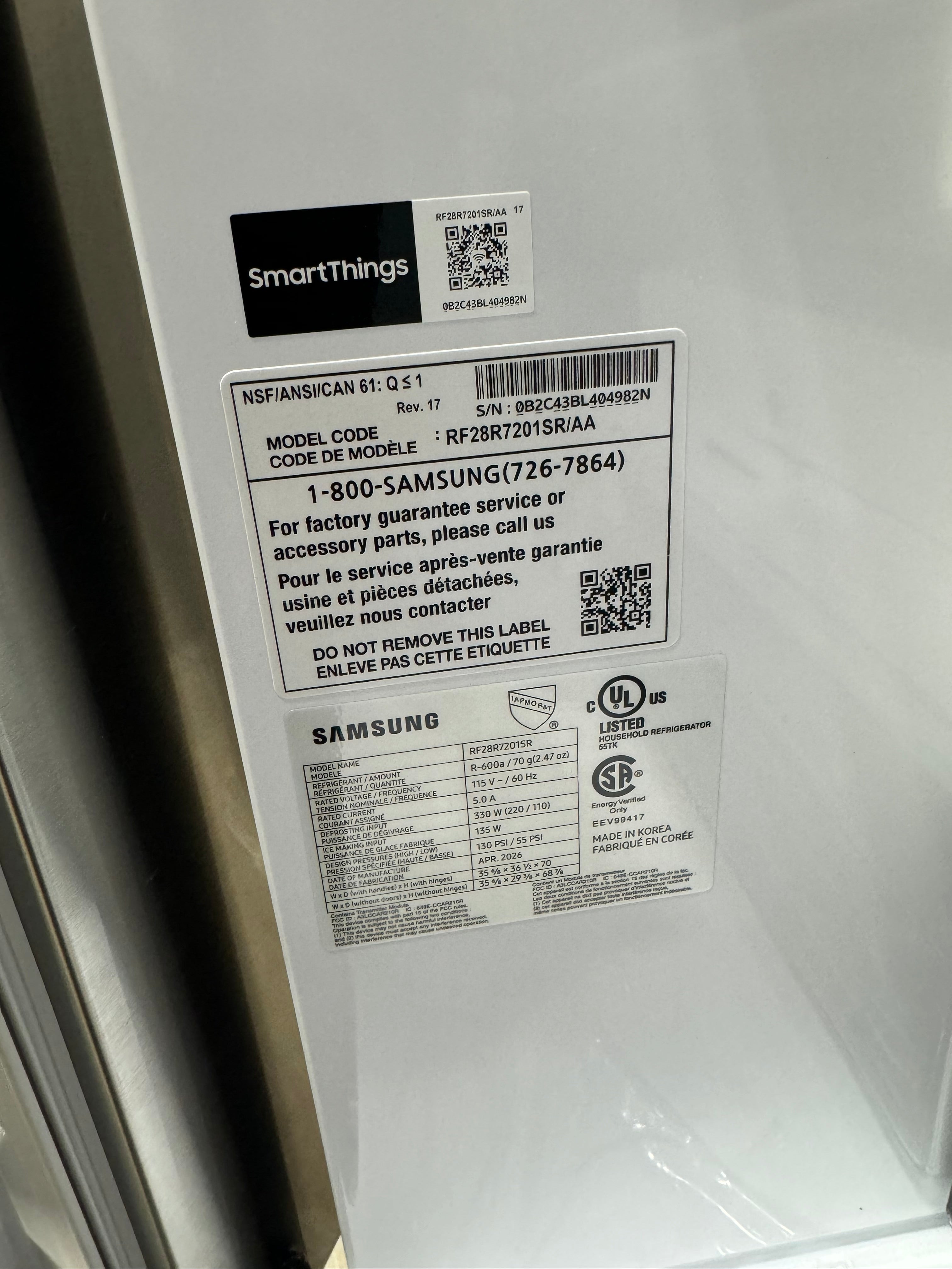 Samsung 28 Cu.Ft. Refrigerator/Freezer