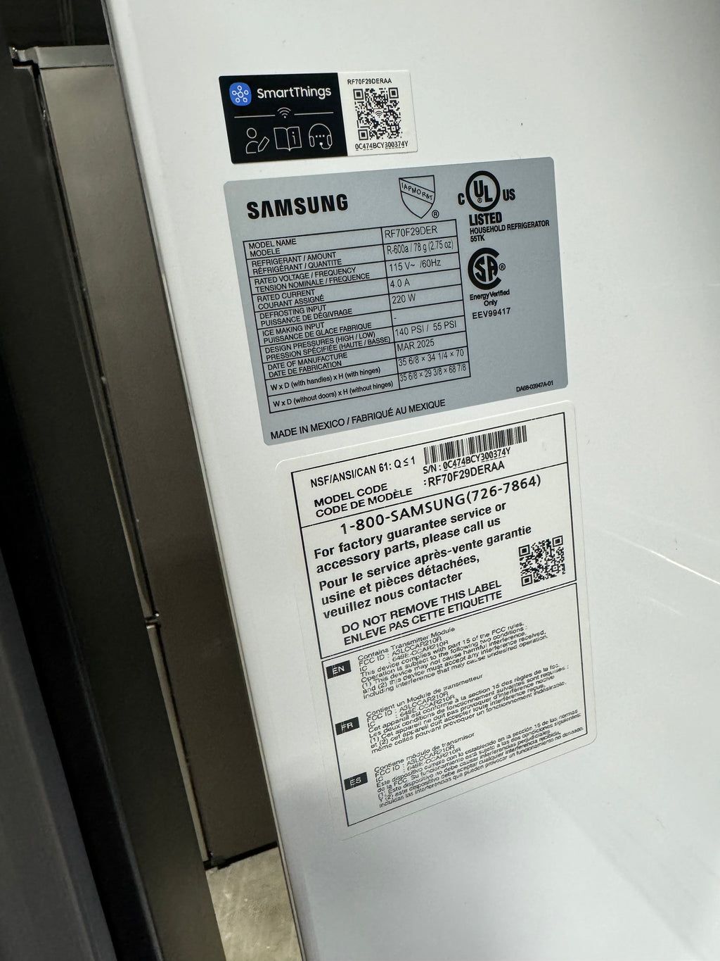 Samsung 29 Cubic ft. Refigerator/Freezer