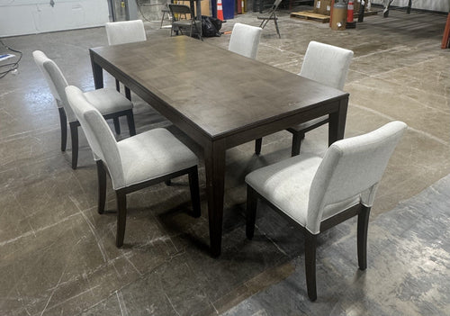 Actual Bayside Furnishings Portalis 7-piece dining set, angled view